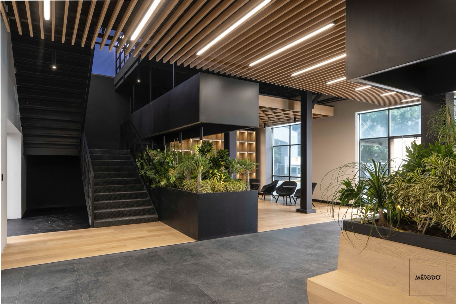 Slat ceiling · architectural paneling